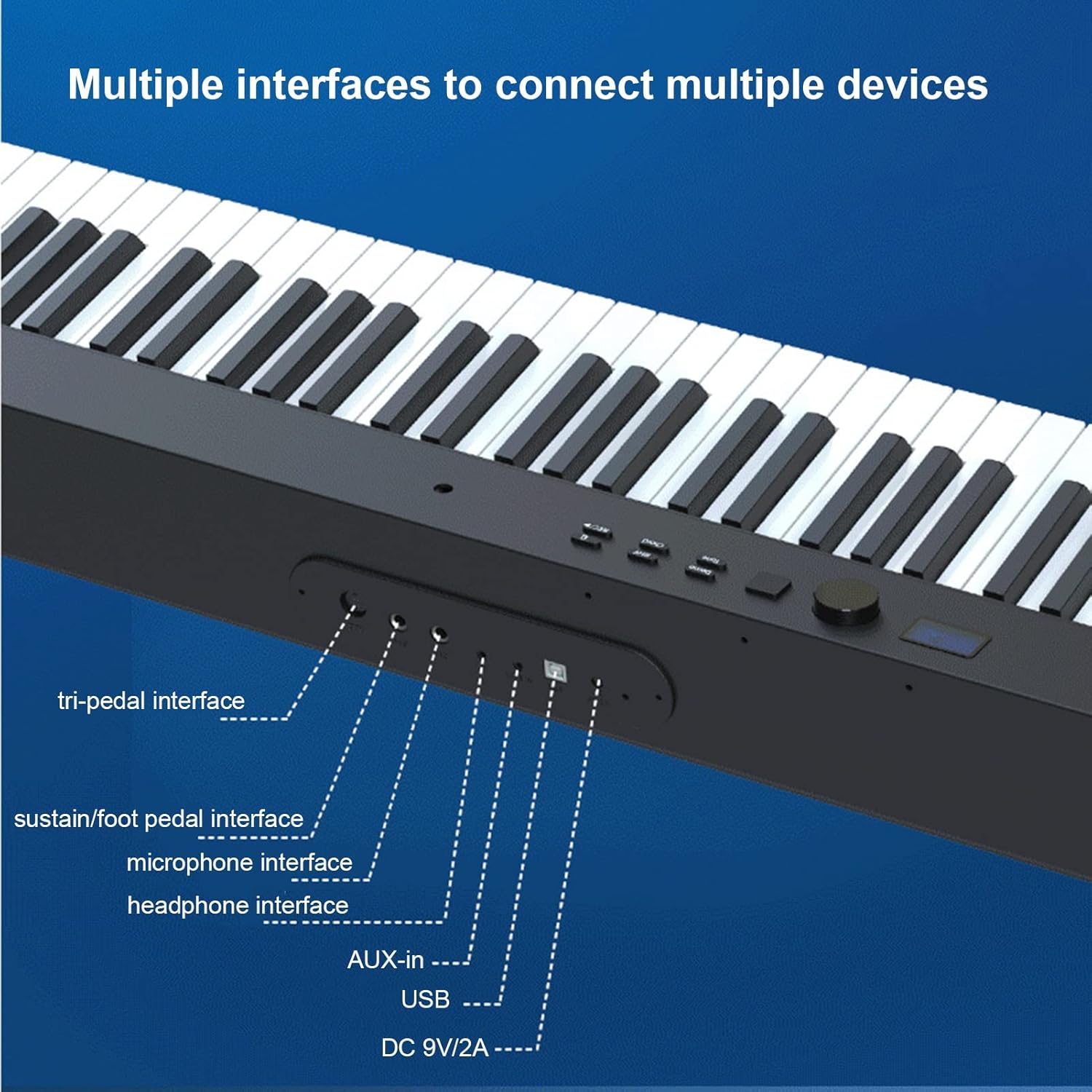 88-Key Weighted Digital Piano Hammer-Action Touch Sensitivity Full Size Keyboard Piano Music Instrument Piano With Stereo Speakers Bluetooth MIDI Connection For Professional and Beginners