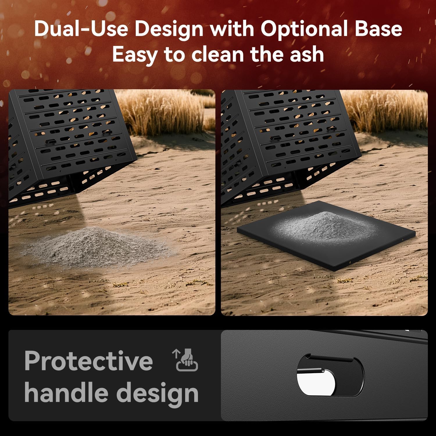 Fire Pit Burn Barrel 30 Inch 63 Gallon Ultra Thick Burn Drum for Yard Waste Incinerator Barrel Burn Cage for Outside Paper Leaf Trash Wood Backyard Bonfire