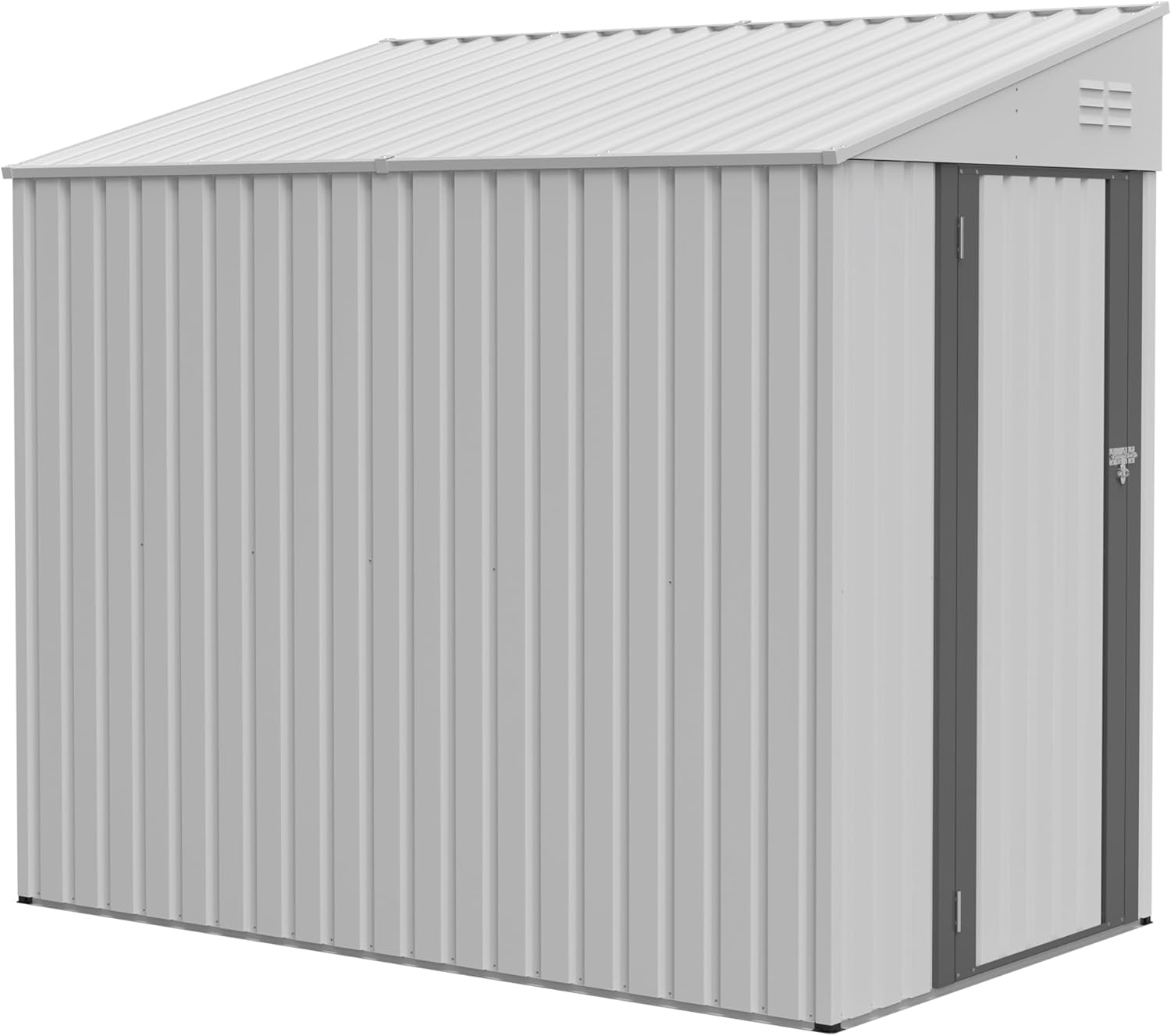 Outdoor Storage Shed Waterproof Metal Garden Tool Bike Sheds Kit, Lean-to Backyard Storage Building Cabinet for House Equipment Protection,4 * 7ft White Metal