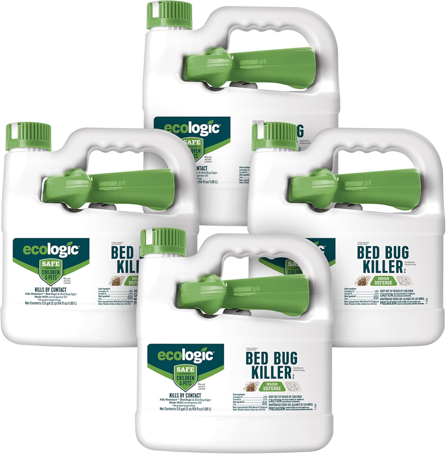 Ecologic Bed Bug Killer 64 Ounces, Ready-To-Use Spray, Kills Pyrethroid-Resistant Bed Bugs And Eggs, 4 Pack