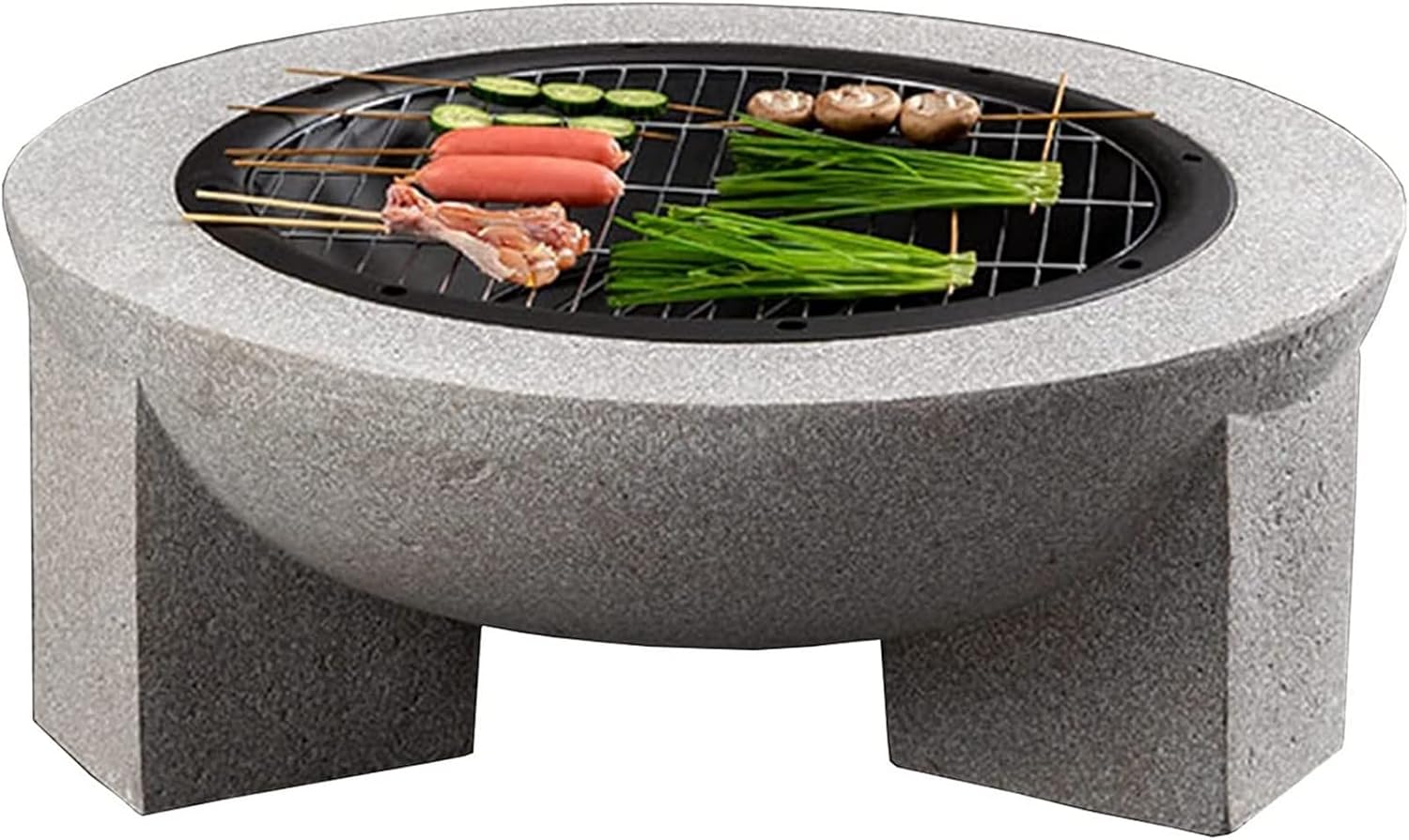 Garden Fire Pit Grill Bowl Grill Barbecue Rack Fire Pit Outdoor fire Pit, 30-inch Wood-Burning fire Pit, with Spark Screen, Barbecue fire Pit in Courtyard Backyard Garden