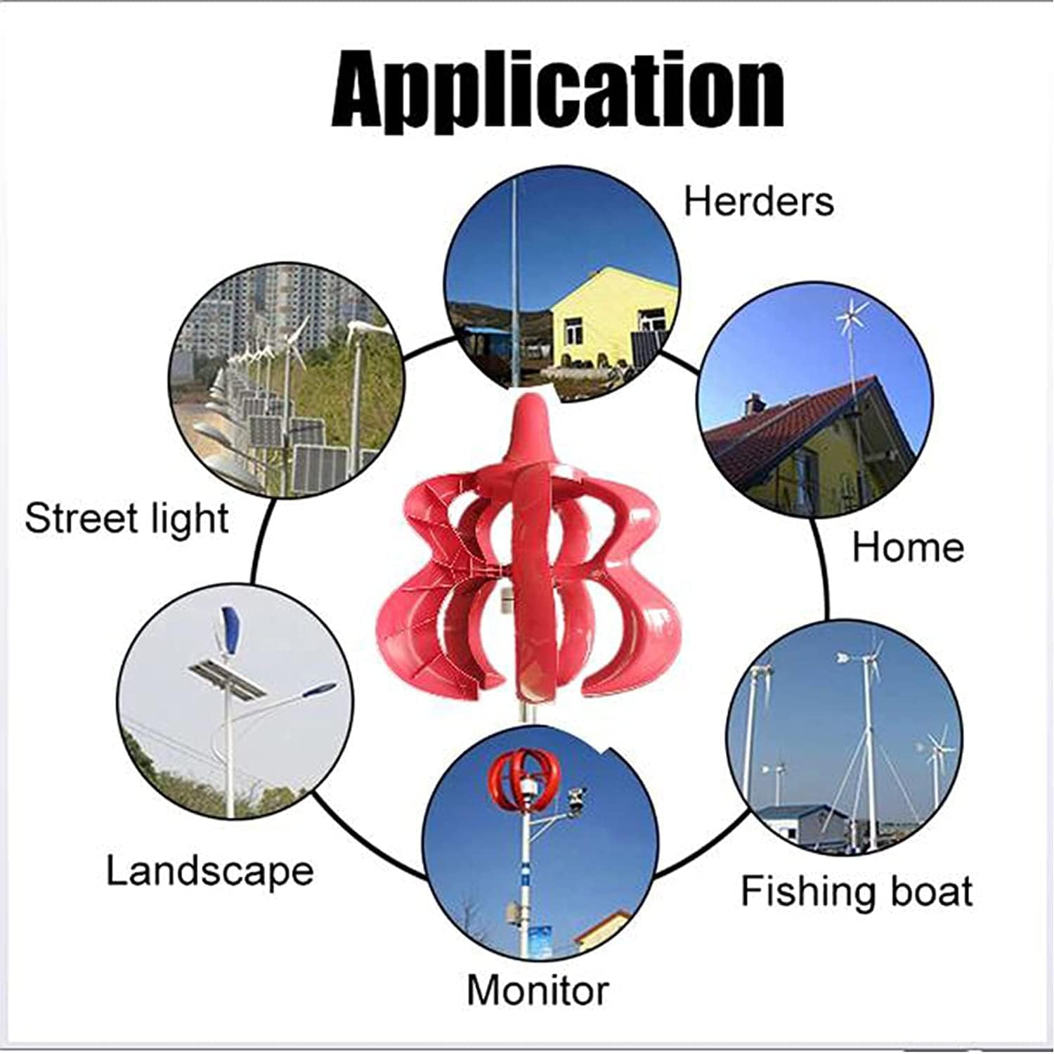 8000 W Vertical Axles Wind Turbines Generator Lantern, 4 Blades Motor Kit Windmill Energy Charge Turbines for Home Camping