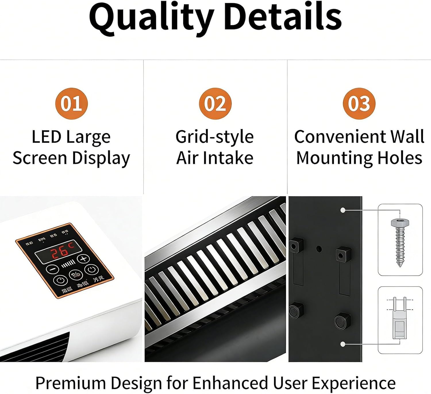 Portable Ductless Air Conditioner 2-in-1 Mini Wall Air Conditioner Fan with Cooling & Heating AC with An Anti Overheating System, Kitchen Wall Fan for Room, Bedroom, Office(Yellow)