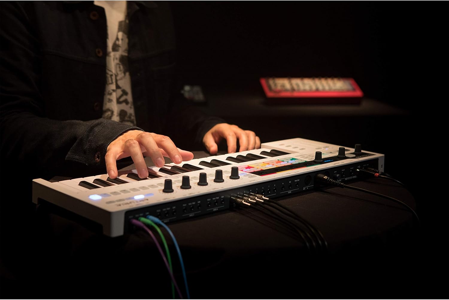 Arturia 37-Key KeyStepPro Sequencer USB/MIDI/CV Keyboard Controller, with Aftertouch KeyStep Pro with V-Moda Forza in-Ear Hybrid Sport Headphones and Gravity Phone Holder Bundle PK1