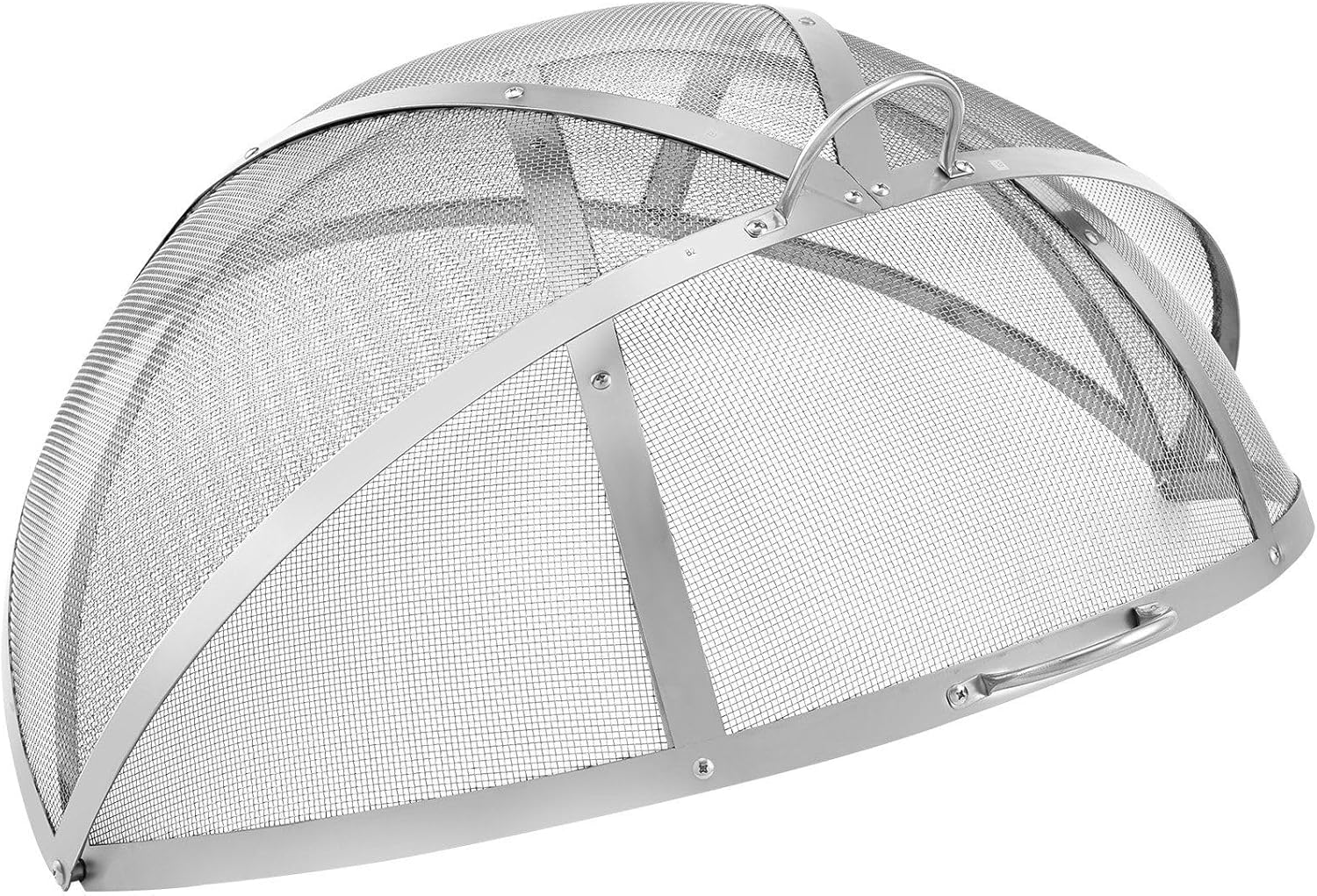36-Inch Fire Pit Spark Screen Lid,Heavy-Duty Stainless Steel Mesh Cover with Dual Handles,Easy Assembly Round Fire Pit Cover for Outdoor Patio and Backyard