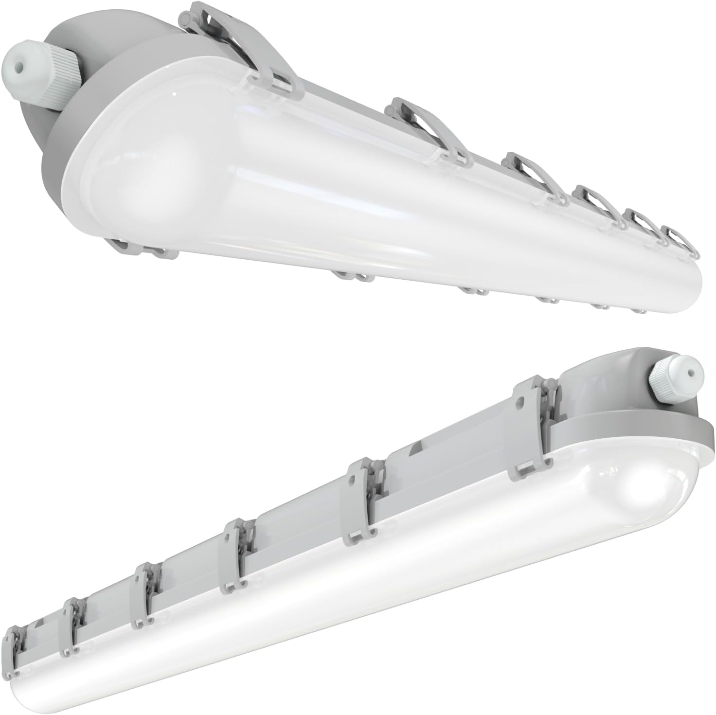 4FT LED Vapor Tight Light Fixture 6600LM Shop Lights 60W/50W/40W/30W Power Selectable 6500K, IP65 Waterproof Led Lights for Parking Garage Car Wash Warehouse, 2-Pack