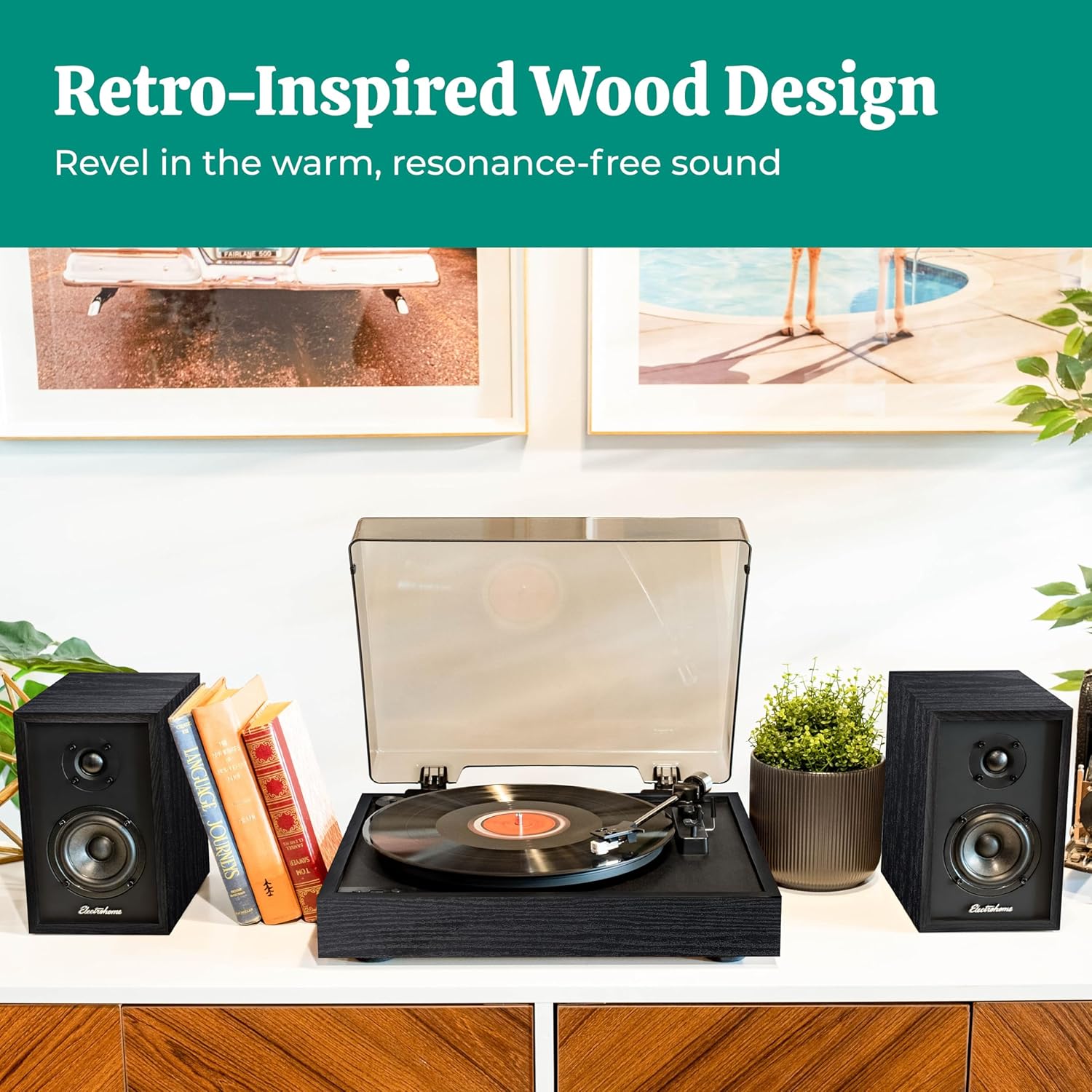 Electrohome Berkeley 2.0 Stereo Powered Bookshelf Speakers with Built-in Amplifier and 3