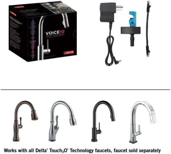 Delta Faucet VoiceIQ Module for Delta Touch2O Kitchen Sink Faucets, Alexa and Google Assistant Voice Activated, Smart Home, EP100855
