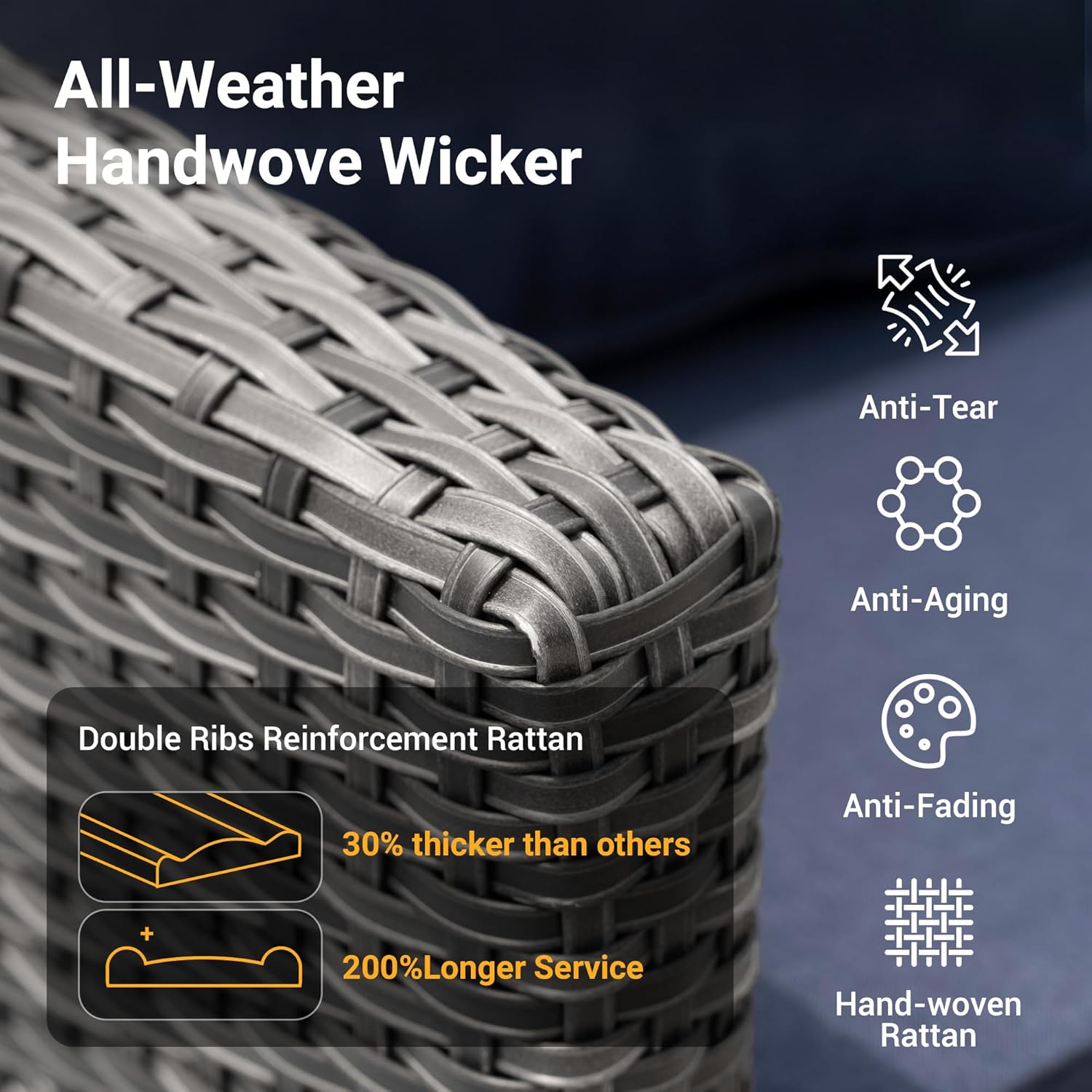 6 Pieces Patio Furniture Set with 44