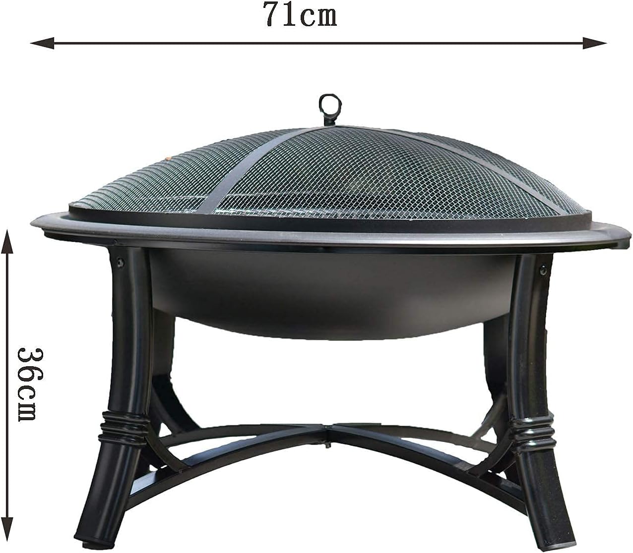 Firepit Table for Outside, Wood Burning Pit, Multifunctional Fire Pit Table, Round with Spark Screen Cover for Camping, Outdoor Heating, Bonfire