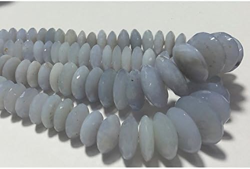 13 inch Natural Beads Strand of 12-13mm Faceted rondelle Aqua Chalcedony Gemstone Beads for DIY Jewelry - Necklace, Bracelet, Earring, Ring.