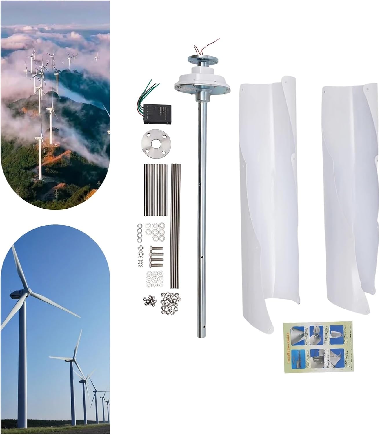 Wind Turbines, 12V/24V 400W Vertical Levitation Axis Wind Turbine nerator Low Wind Speed Starting Wind Turbines(24V)