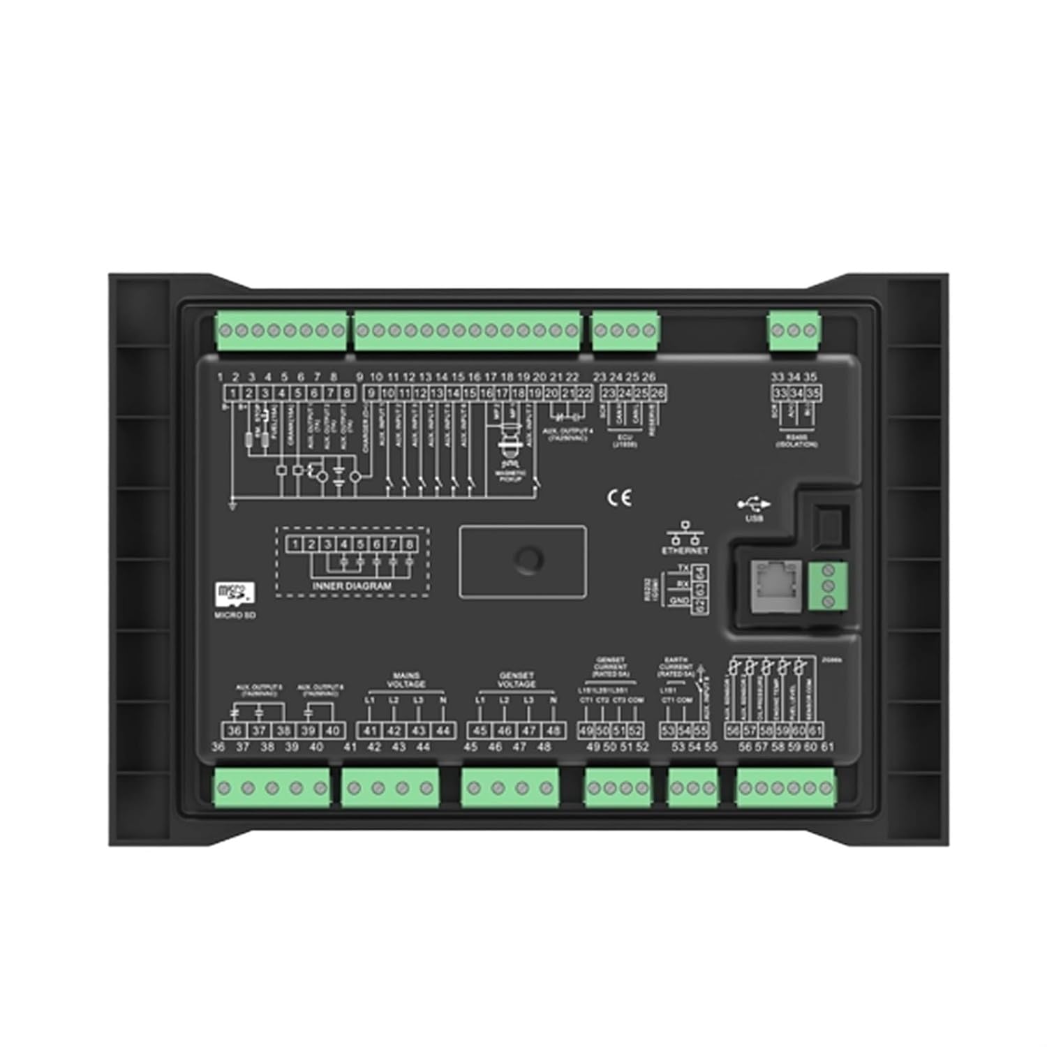 HGM9620 Generator Controller, Ethernet Port, Schedule Function, CANBUS, AMF
