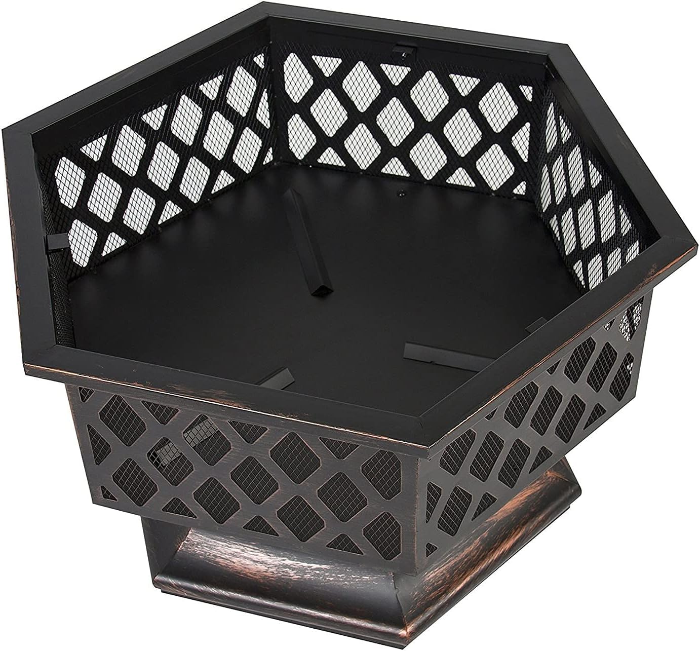 Outdoor Fire Pit Fire Pit for Outdoor Garden Patio, Outdoor Fire Pit Grill, Large Hexagonal Wood Burning Firepit for Backyard Garden, Patio Or Camping Grill Barbecue Rack