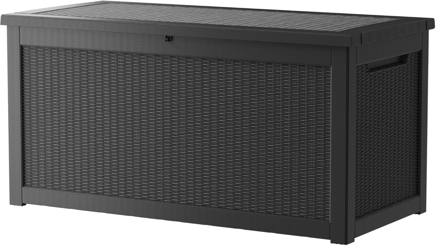 320 Gallon Resin Deck Box, Waterproof Outdoor Storage Box for Patio Furniture Cushions, Garden Tools, and Pool Accessories, Large Lockable UV-Resistant Storage Bin Bench Cabinet for Outside, Black