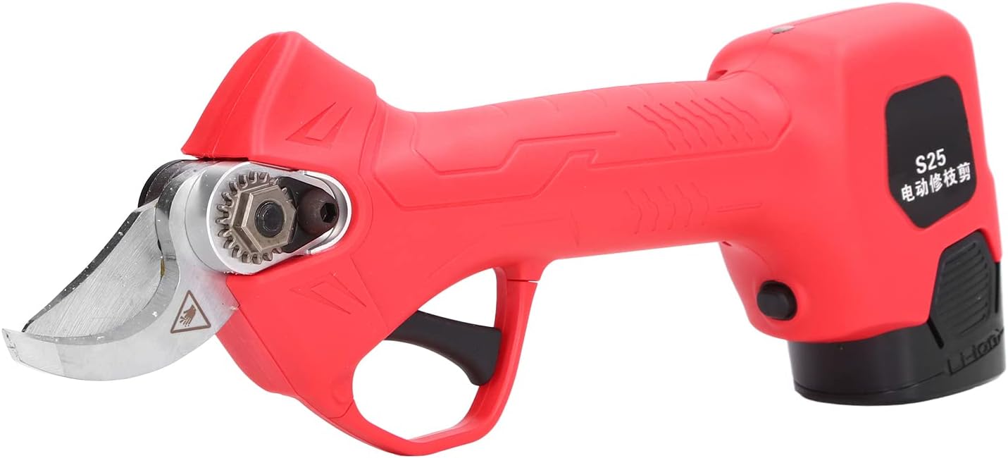 Pruning Shears, DC16.8V 2Ah Electric Incisive Branch Trimming Scissors Garden Pruning Tool Tree Pruner Electric Pruner with 0‑25mm Cutting Diameter for Tree Branch Grass Trimming