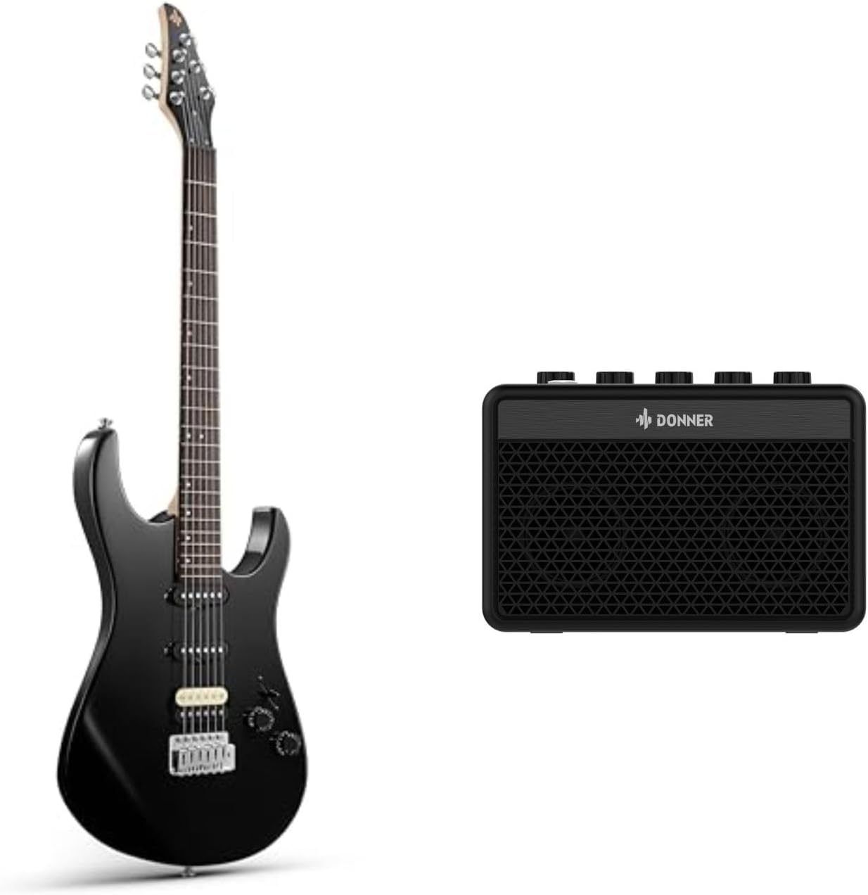Donner DMT-66 39 Inch Full Size Electric Guitar for Beginner and Donner Mini Guitar Amp Small Electric Guitar Amplifier