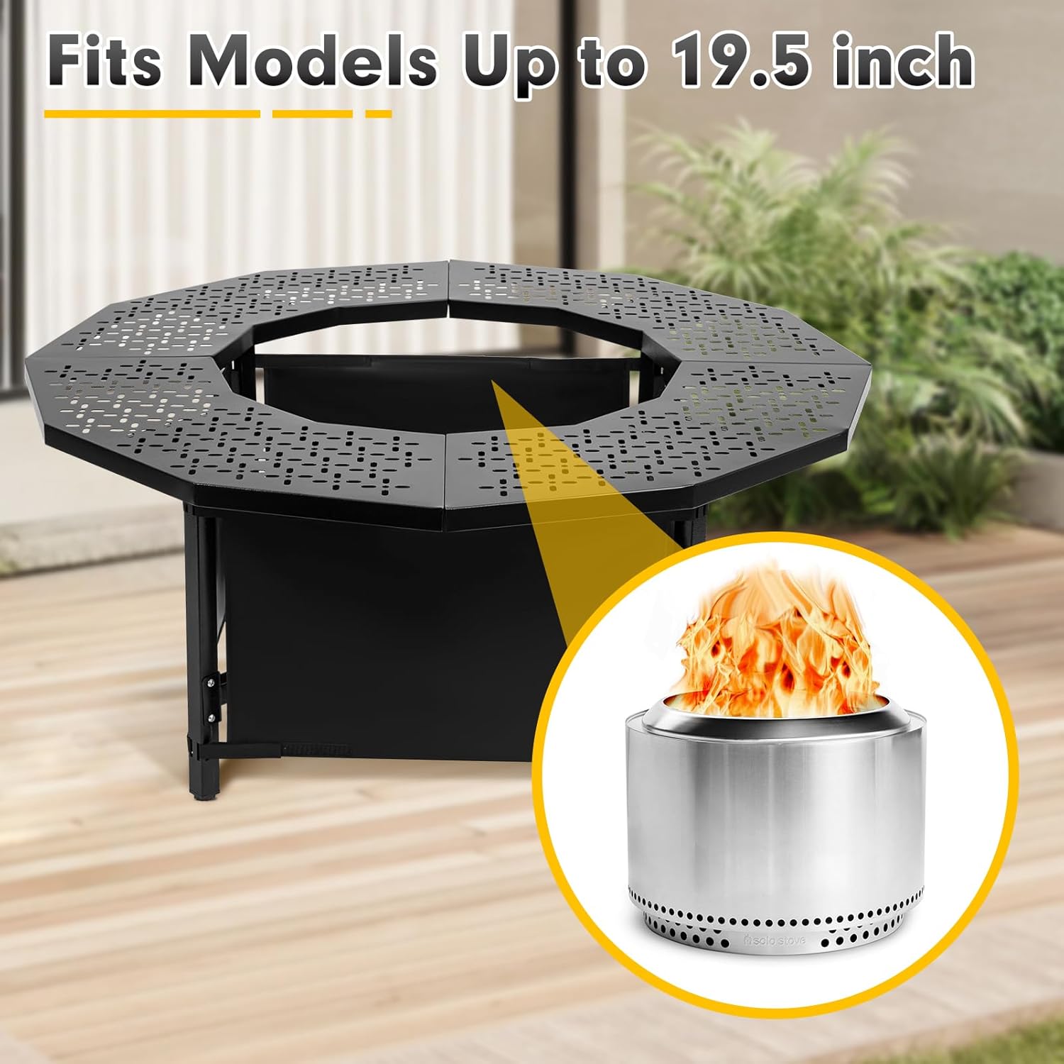 40 Inch Fire Pit Surround Tabletop for Solo Stove Bonfire up to 19.5