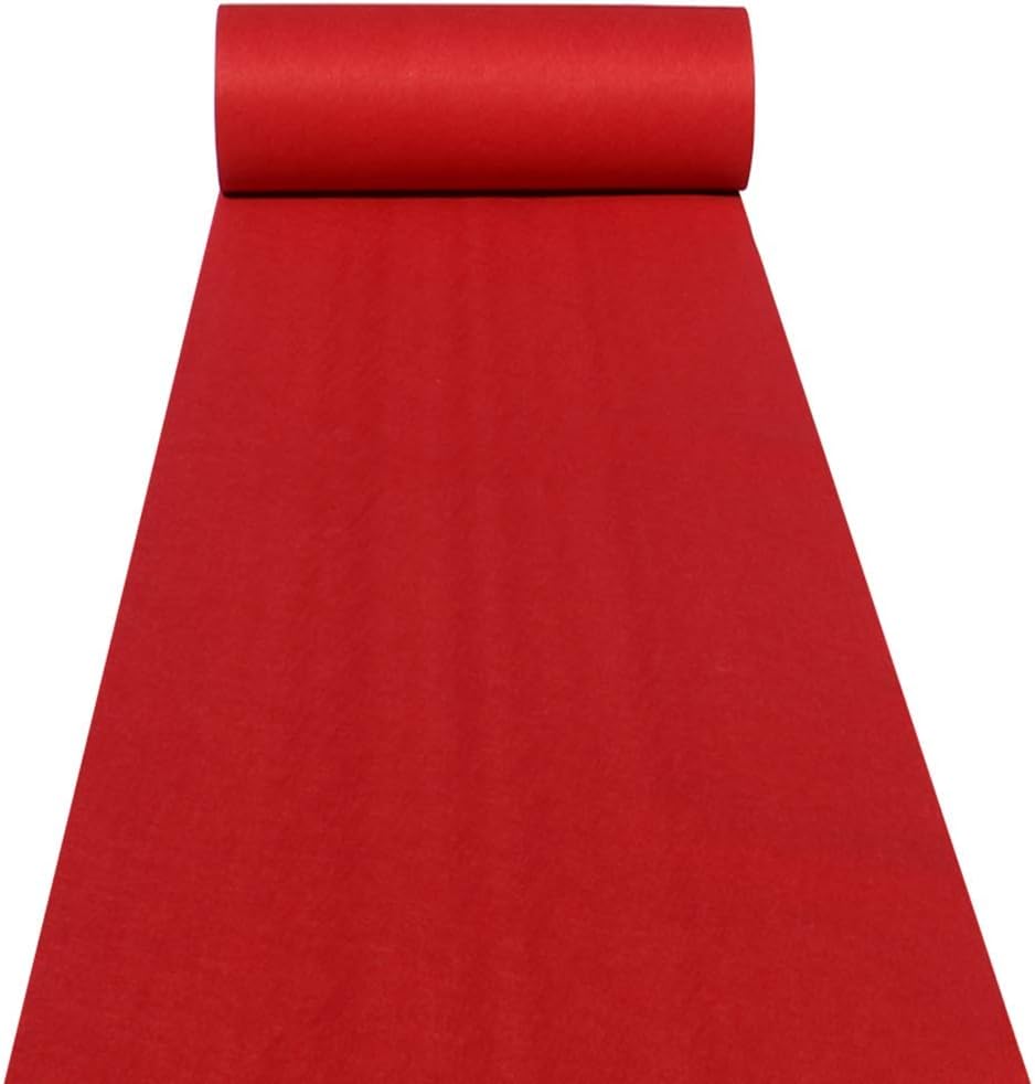 Red Aisle Runners Wedding Accessories Aisle Runner Carpet Rugs for Step and Repeat Display, Ceremony Parties and Events Indoor or Outdoor Decoration 36 Inch Wide x50 feet Long