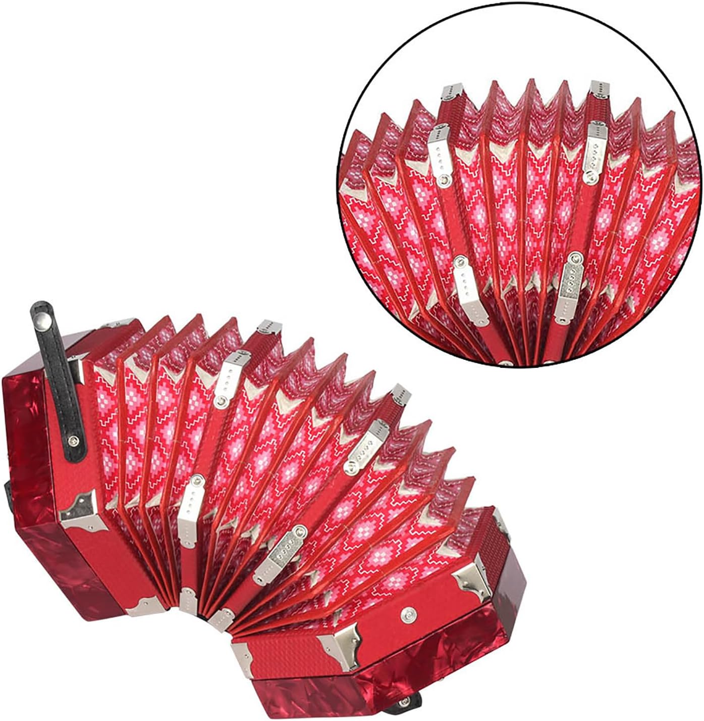Kids Accordion,Portable Concertina Accordion,with Adjustable Hand Strap,20 Tone Key,Carrying Bag, Excellent Gift for Children and Friends,Suitable for Beginners