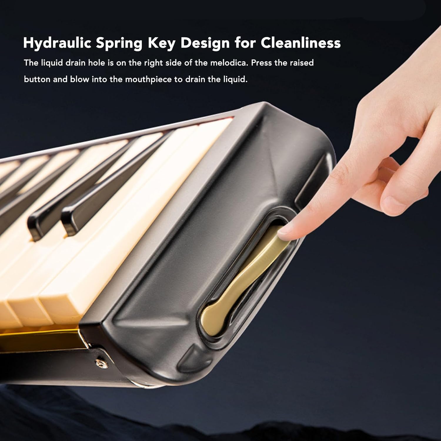 Melodica Air Piano Keyboard 37 Key Melodica Instrument Piano Double Soft Tubes 2pcs Mouthpiece Melodica Air Piano Keyboard with Carrying Bag