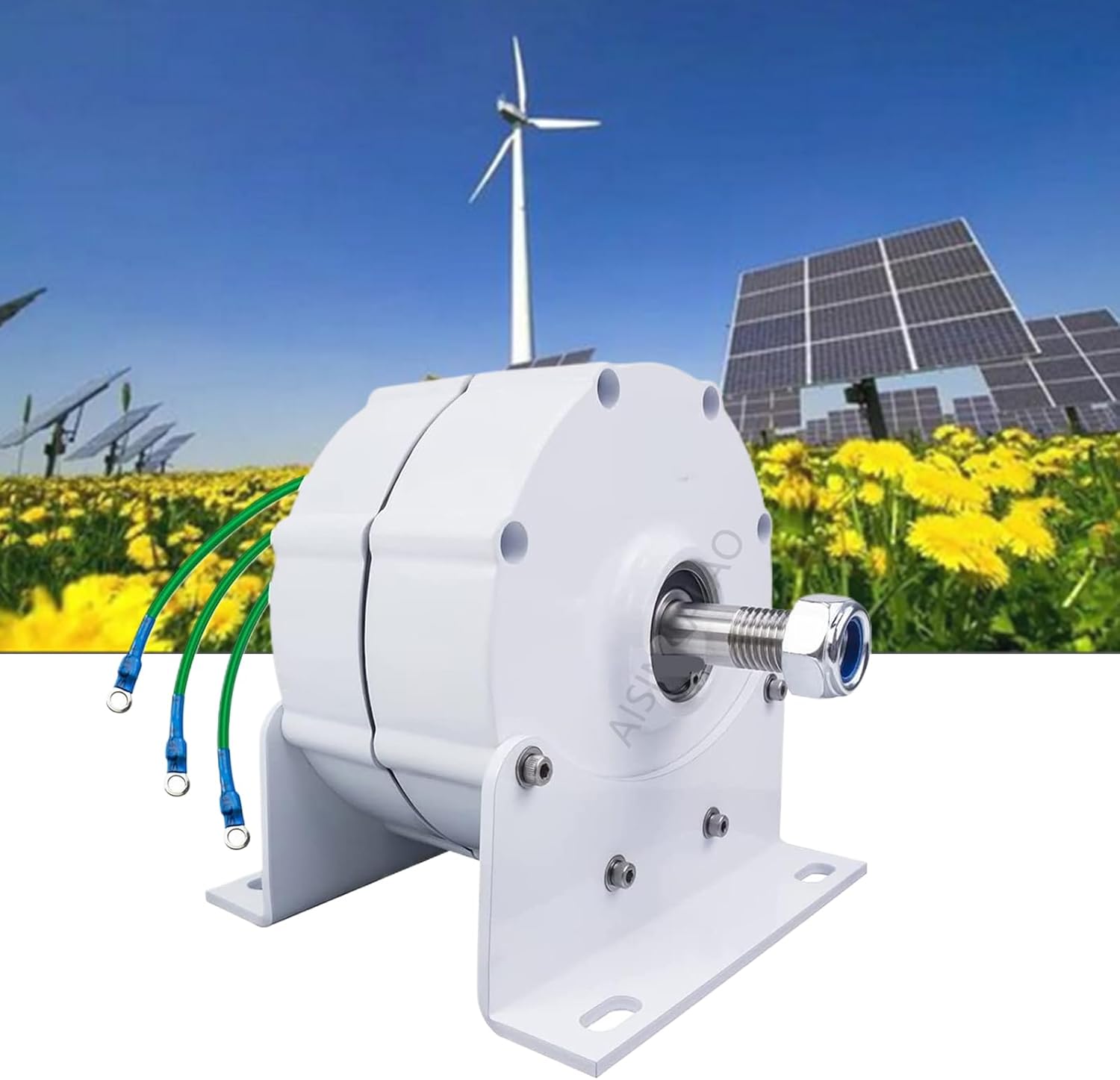 12000W Gearless Permanent Magnet AC Alternator, 3 Phase AC 12V 24V 48V 220V Low RPM Permanent Magnet Generator for Water Wind Turbine Generator