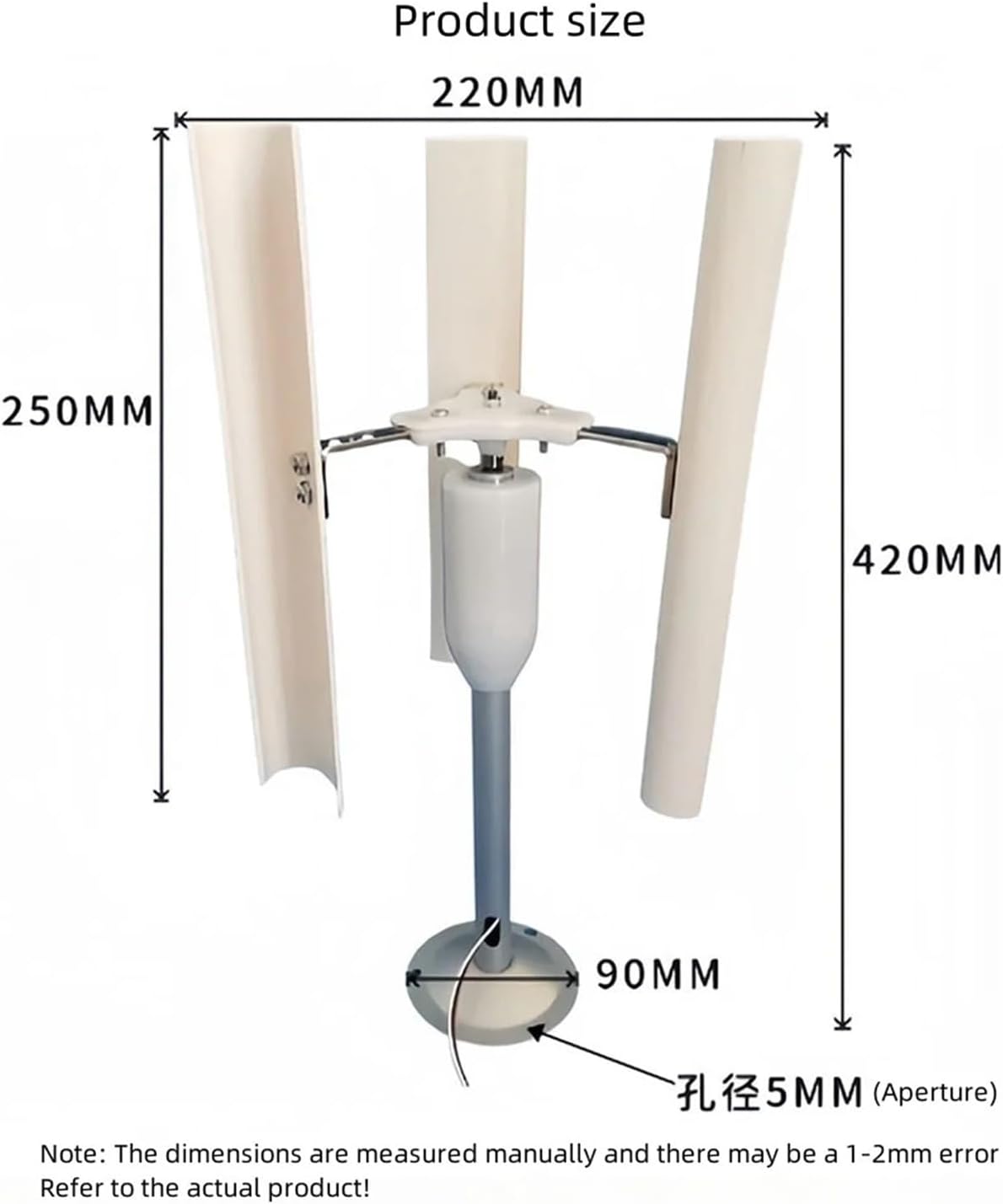 Wind Power DIY Kit No Noise Vertical Three-Blade Wind Generator Model Three-Phase Permanent Magnet Brushless Generator Low-Speed Windmill Portable Tools Learn About Renewable Energy & Power
