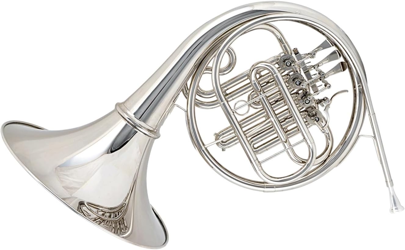 4 Key French Horn French Horn In B Flat Key Four Keys Single Row Professional Suitable For Adult Performance(Silver)