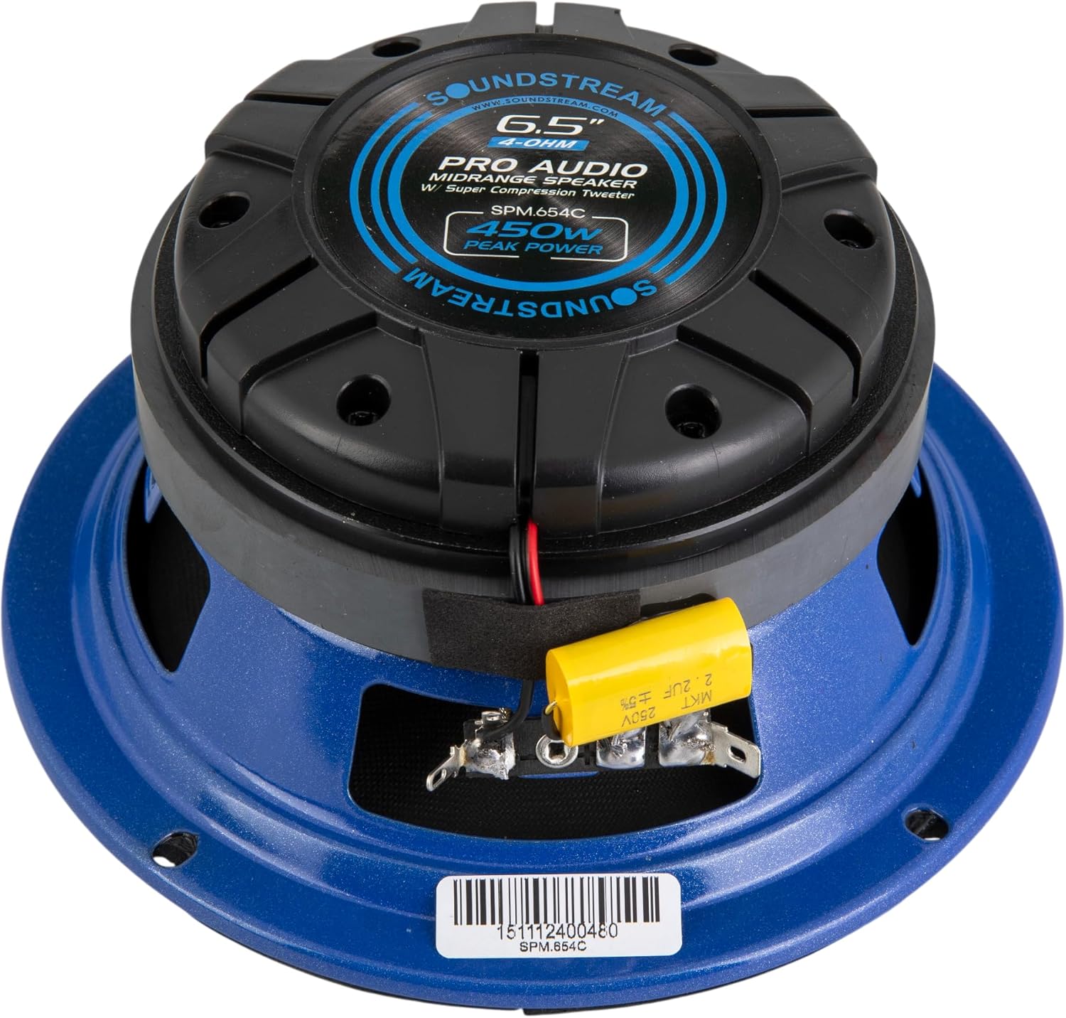 Soundstream SPM.654C – Pro Audio 6.5 Inch Midrange Car Speaker | High Performance SPL Speakers for Loud Sound | 450W Max 6.5” Midrange Car Speakers with Compression Tweeter and Aluminum Basket - Pair