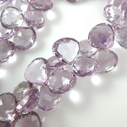 Pink Amethsyt Gemstone-Semi Precious Gemstone Bead-100% Genuine Briolette Bead-Heart Shape-13mm 5 pcs