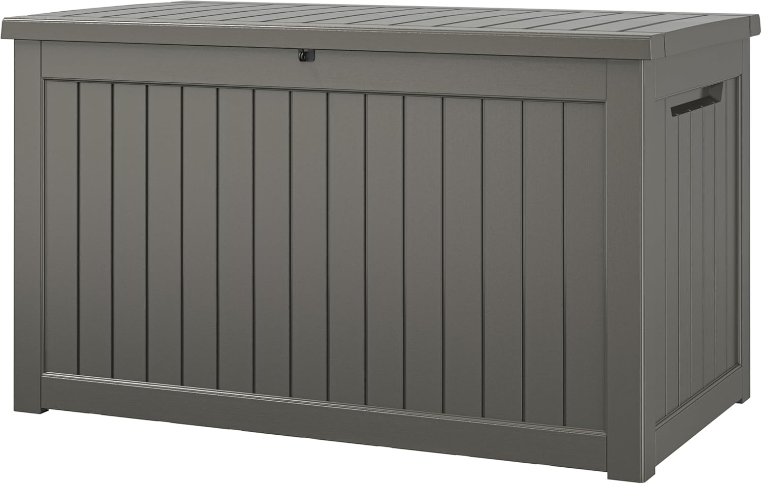 NUNU LAB 270 Gallon Large Resin Deck Box, Waterproof Outdoor Storage Box, Lockable Storage Bin for Patio Furniture, Garden Tools, Pool Accessories, UV-Resistant & All-Weather, Grey