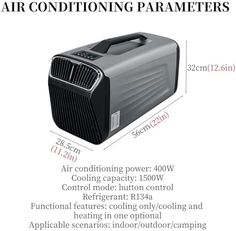 Portable Air Conditioners for Room & Outdoor, with Remote,Low Noise 38dB,Handle Design, Perfect for Tent, Garage A2/cold only