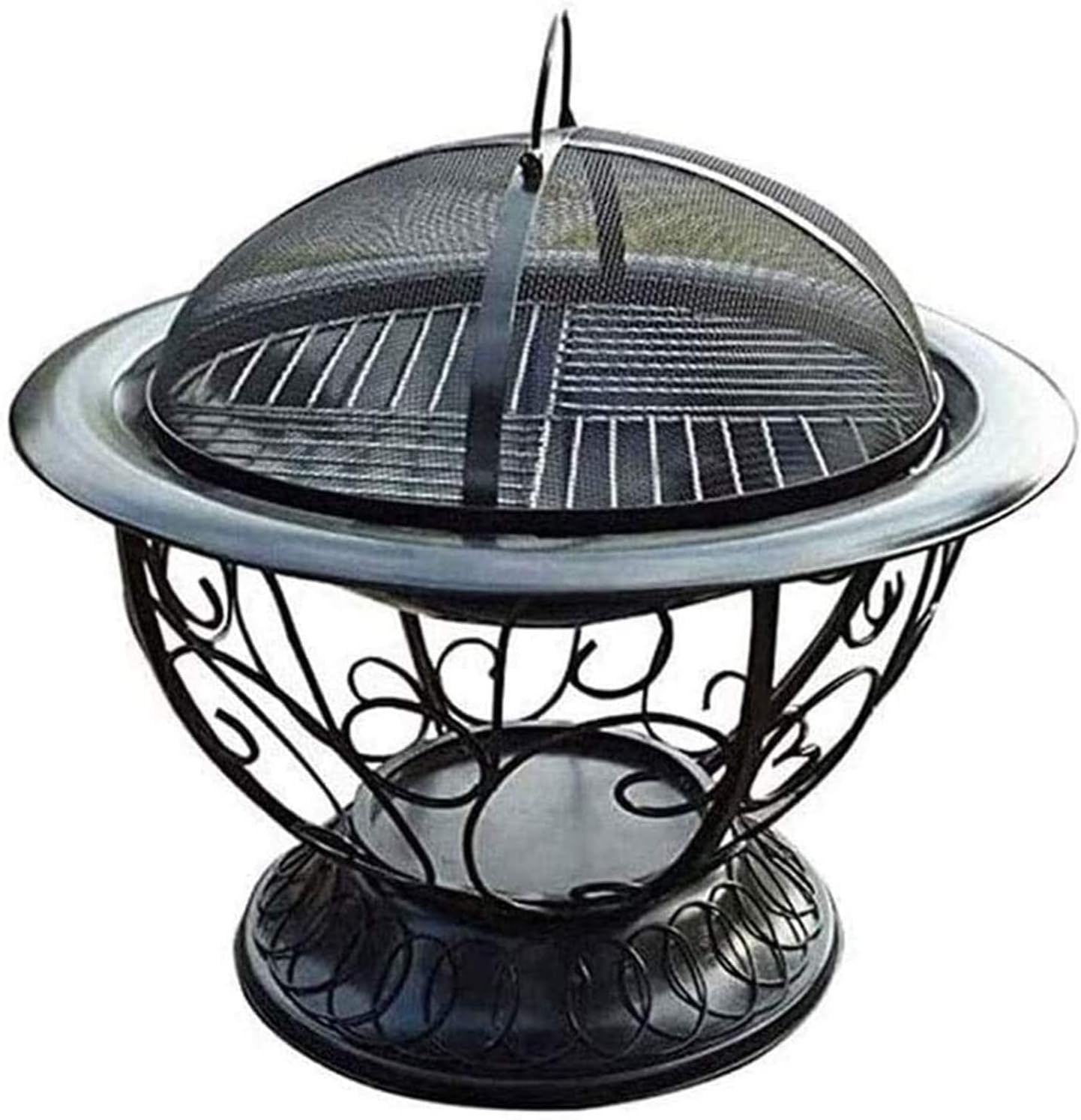 BBQ Grill Outdoor Fire Pits Outdoor Wood Burning Outdoor Grill Stove Brazier,Housewares Fire Pit Outdoor Garden Patio Heater Brazier Basket for Wood, Charcoal with Cover BBQ Cooking for