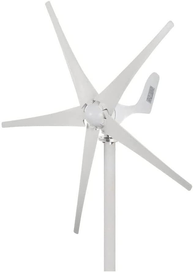 100W 200W 300W 400W Vertical Wind Turbine Generator, 5 Blades Wind Turbine with Controller 12V 24V Wind Generator for Home Use