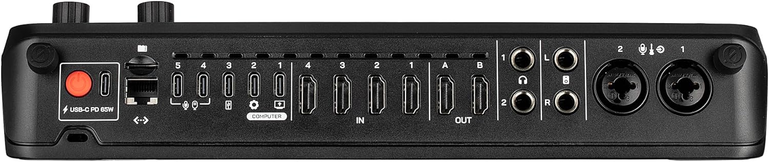 RODECaster Video All-in-One Production Console + 2x Professional Studio Headphones + 2x Podcast Microphone + 64GB Micro SD Memory Card + 4x USB-C + 4x Video Cables + More (Bundle)