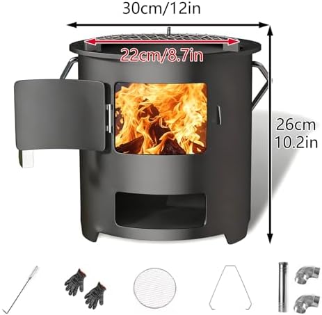 Portable Outdoor Camping Stove - Multifunctional Wood Burning Fire Pit for BBQ, Cooking, Heating & Versatile Outdoor Activities (Large Size)