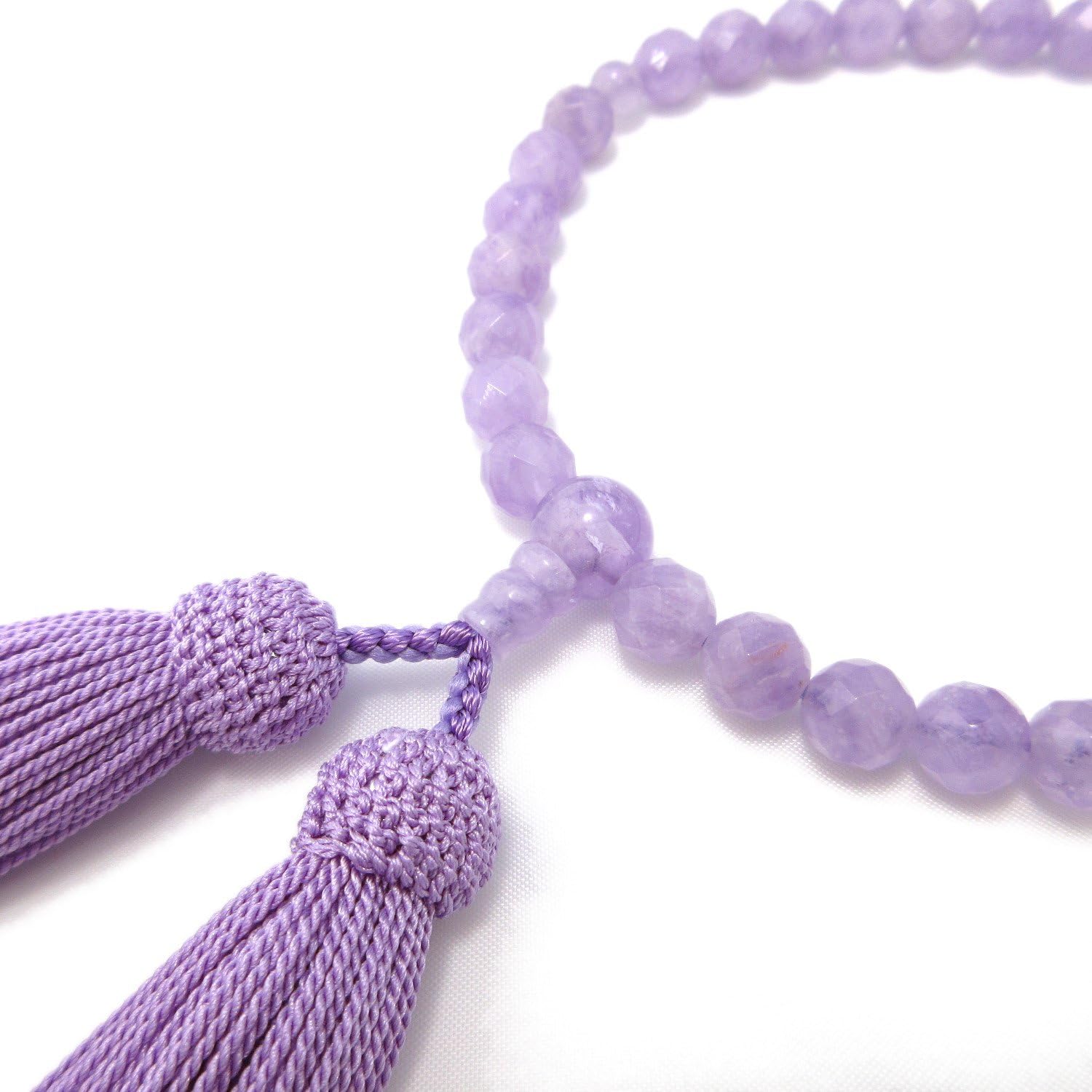 Cut Purple Amethyst Japanese Traditional Juzu Buddhist Women Prayer Beads Handmade in Kyoto Mala Beads for Women