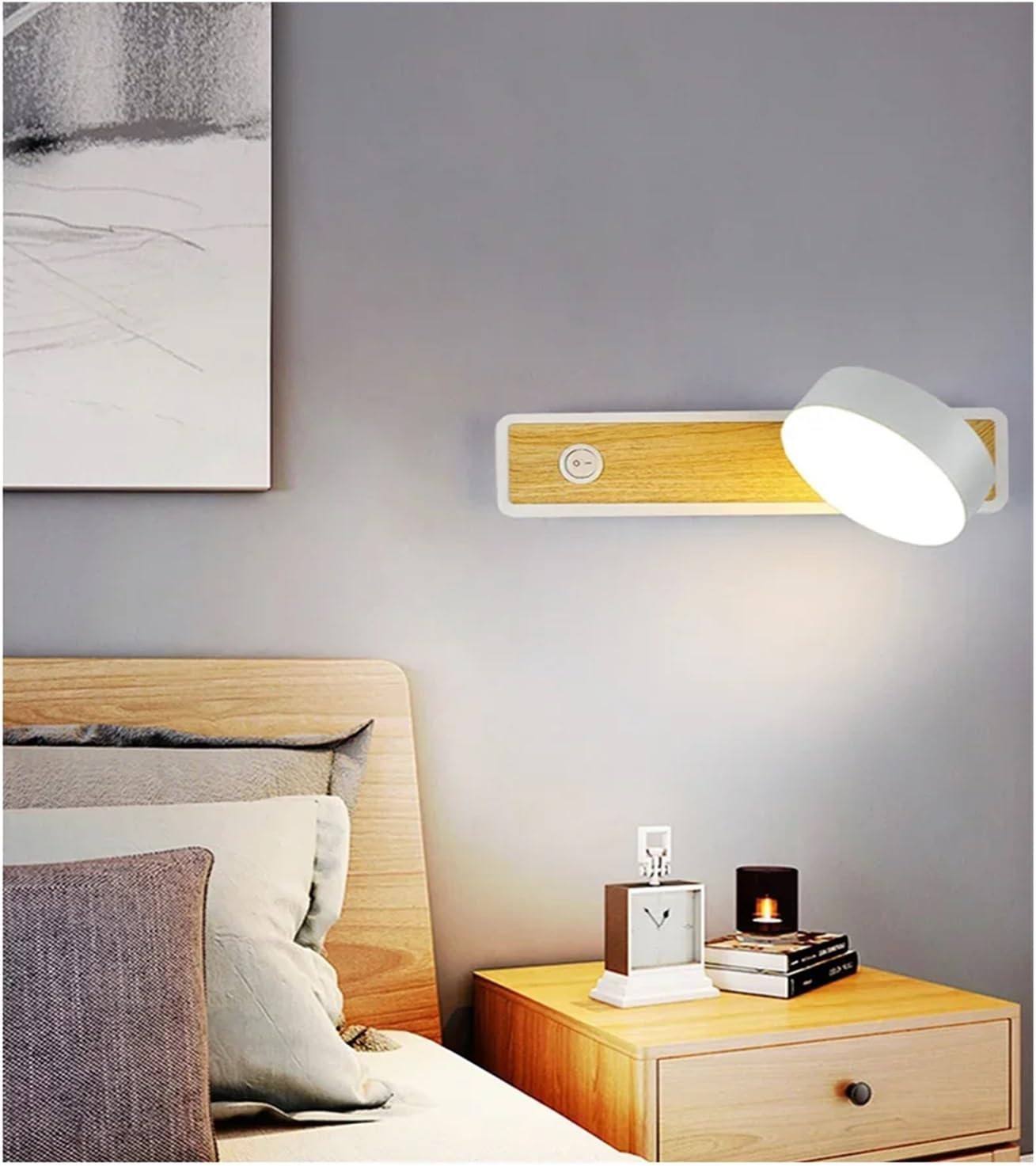 Modern LED Wall Lamps Indoor Lighting Fixture with Switch Bedside Bedroom Living Room Decoration Study Reading Wall Light Sconce,Lighting for Bedroom