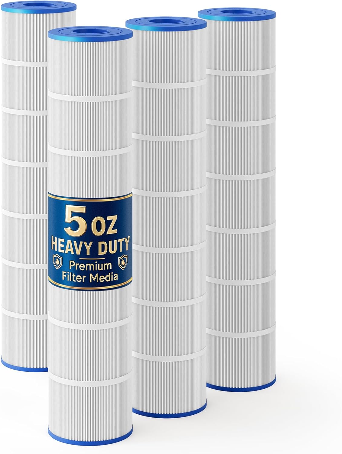 Upgraded 5oz CV580 Pool Filter Cartridges, Compatible with Jandy CL580 & CV580, Replaces OEM A0104100, R0357900, Pleatco PJAN145, 4-Pack, 580 Sq.Ft Total, Premium Media