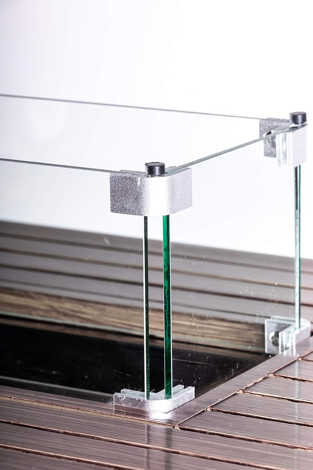 LEGACY HEATING Steel Rectangular Fire Pit with Cover and Table Lid, Nature Wood Coating (Aluminum) (Brown)