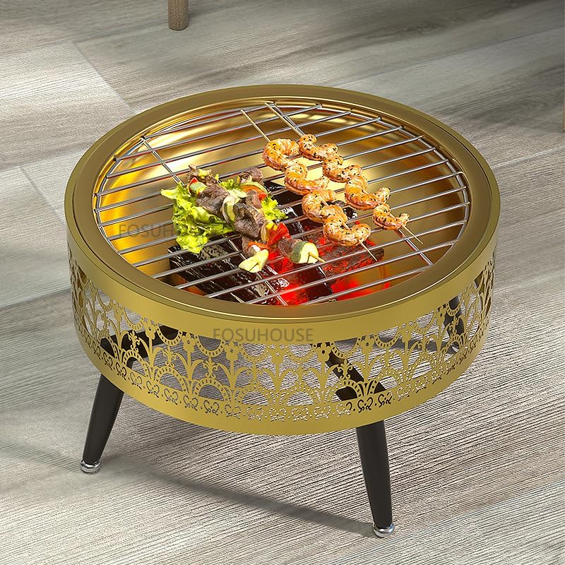 Outdoor Fireplaces Iron Fire Pit for Outdoor Heater Winter Indoor Stove Creative Leisure Barbecue Smoke Free Charcoal Braziers Fire Pits