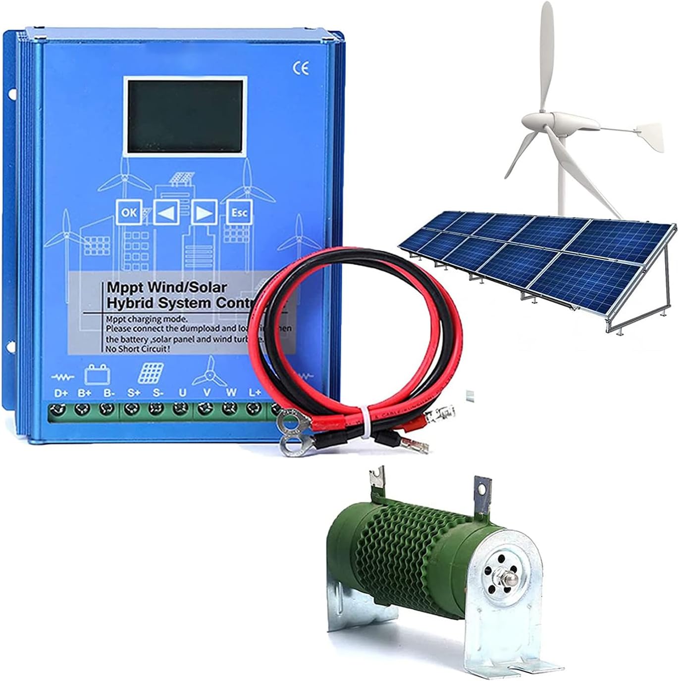 48V,8000W-10000W MPPT Solar Wind Hybrid System Charge Controller, Wind Charge Controller IP68 for AC DC Wind Turbine Generator,12V 24V 48V ,220V