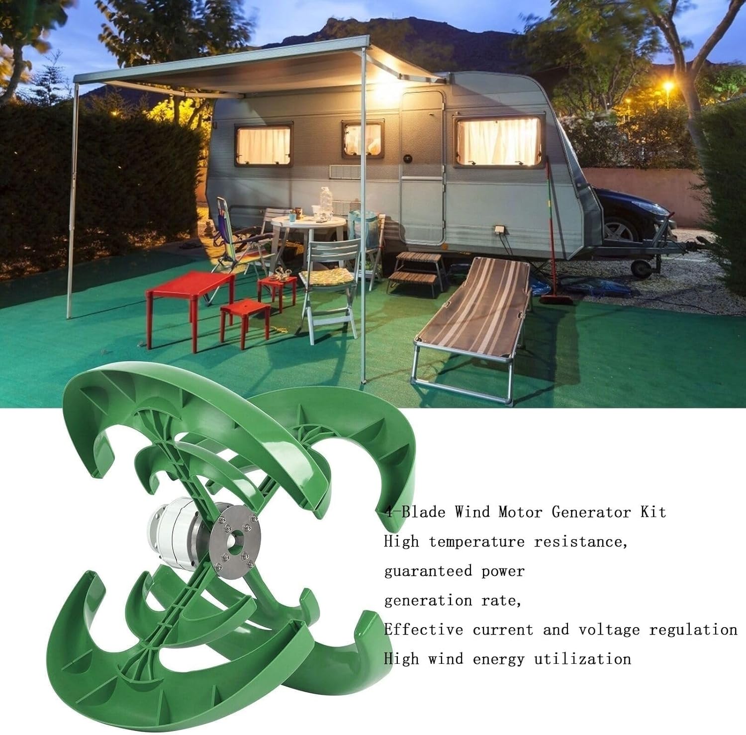 1000W 12V/24V Vertical Axis Hemisphere Wind Turbine, Lantern Type Wind Turbine 4 Blade Turbine with Controller Home Three-Phase AC Permanent Magnet Generator (12, Volts)