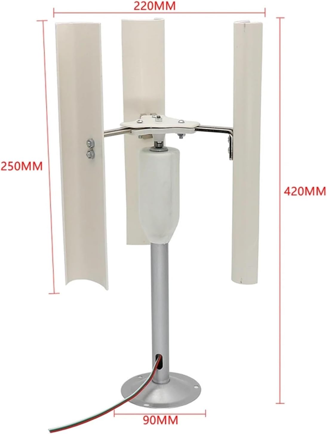Vertical Axis Wind Turbine Model DIY Three-Phase Permanent Magnet Generator Night Light Making Windmill DIY Display Low Starting Speed for Home