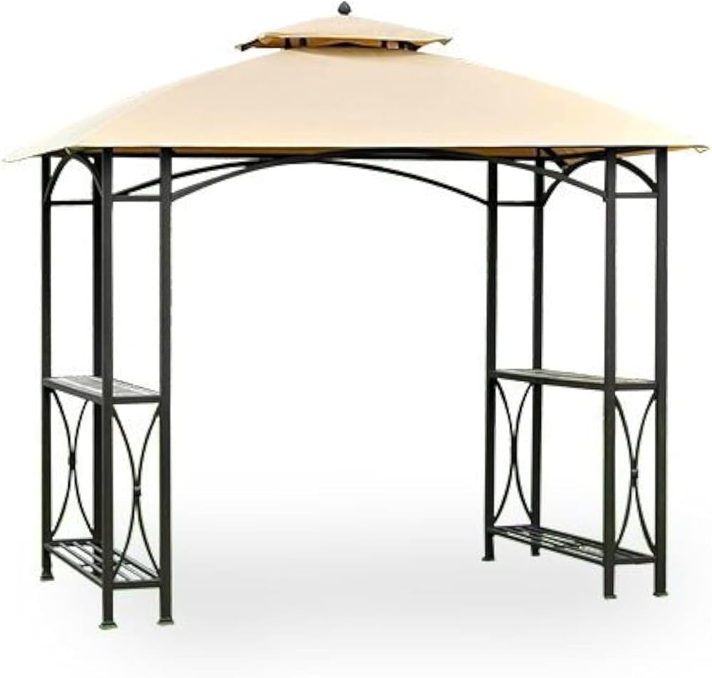 Garden Winds Custom Fit Replacement Canopy Top Cover Compatible with The L-GG040PST, LGC040PST-A Sheridan Grill Gazebo - Classic Sand Beige, 350