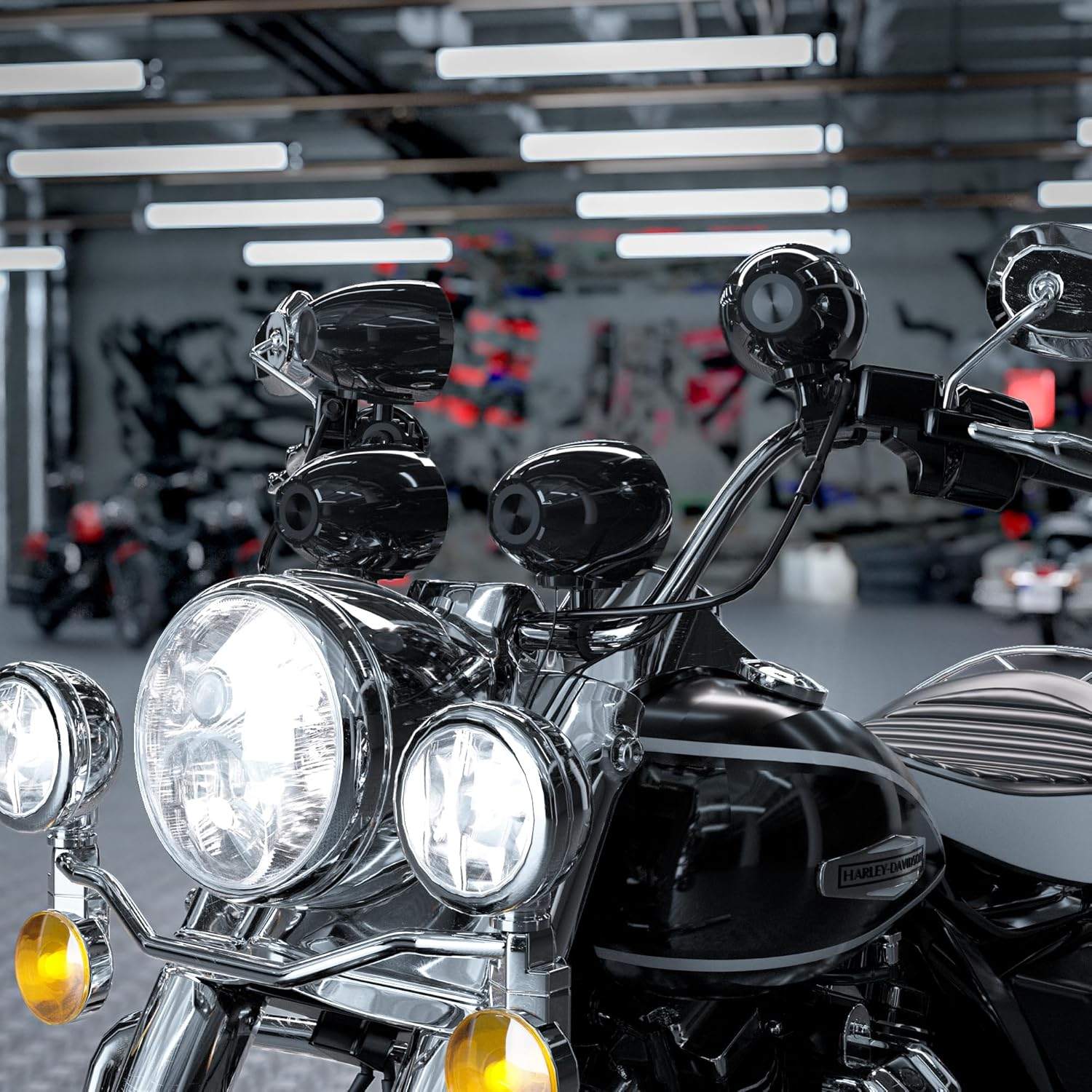 GoHawk Motorcycle Bluetooth Speakers | 4-Speaker Waterproof 4.1-Channel Amplifier Audio System w/ 4.25