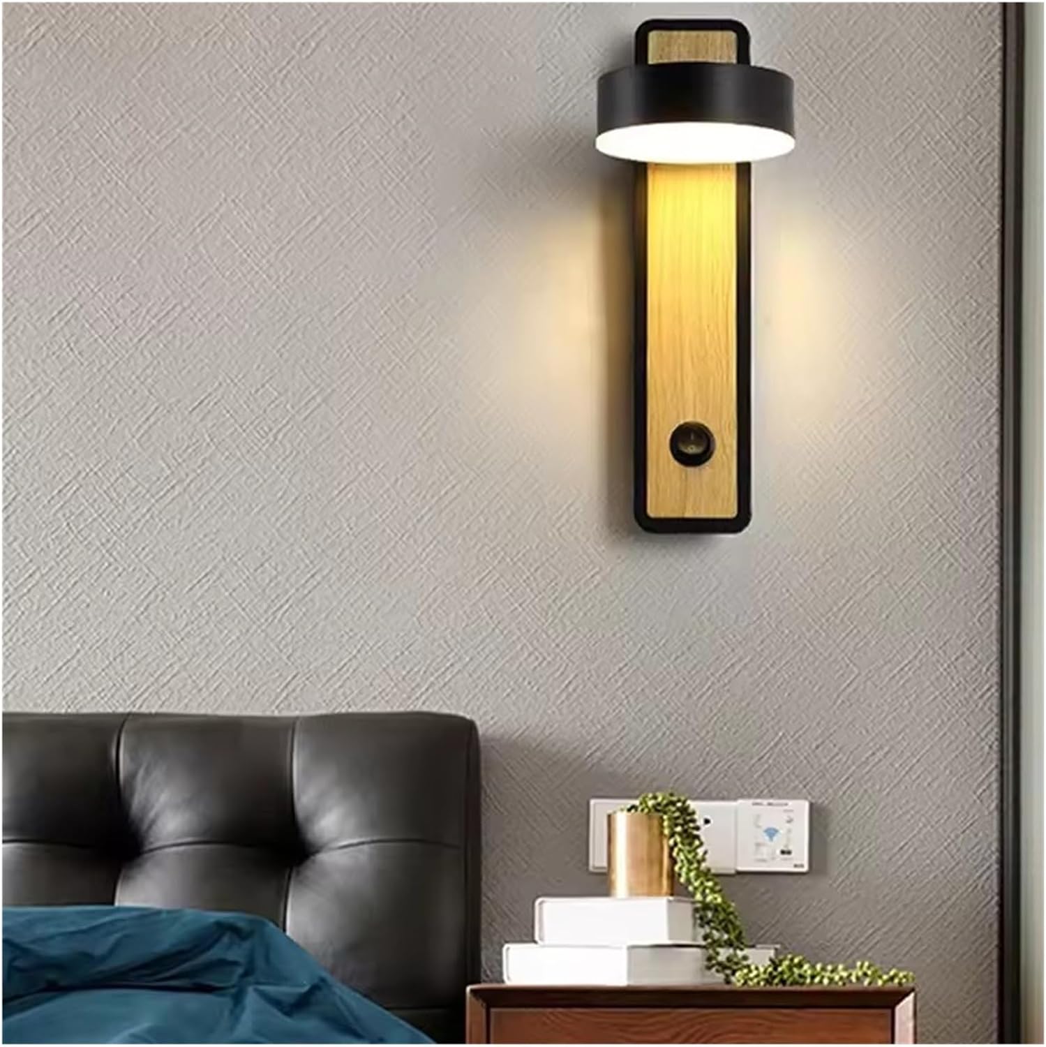 Modern LED Wall Lamps Indoor Lighting Fixture with Switch Bedside Bedroom Living Room Decoration Study Reading Wall Light Sconce,Contemporary