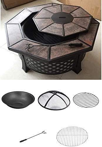 Fire Pits Outdoor Wood Burning Fire Pits Outdoor Fire Wood Burning Patio Coal Grill Firepit for Outside Grill Charcoal Smokeless Grill with Spark Screen Poker with Cover BBQ Cooking for Outside Campin