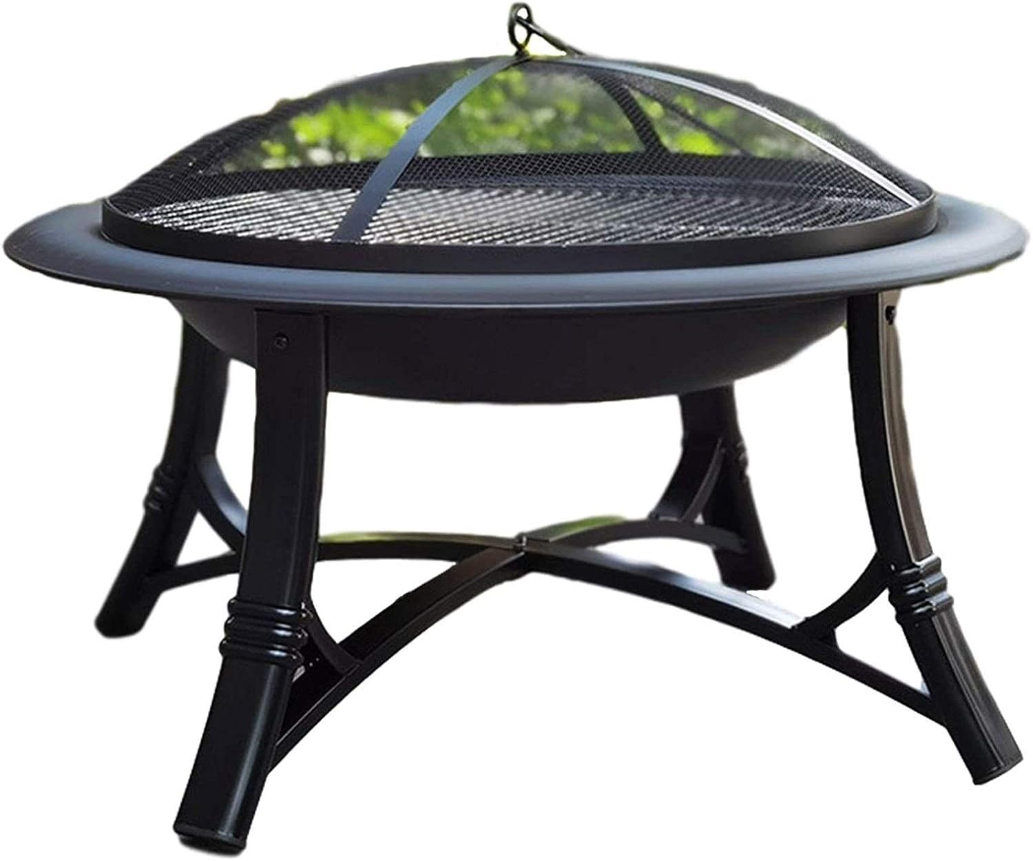 Cast Iron Round Fire Bowl Grill Firepit Brazier Garden Log Burner Heater Camping Picnic