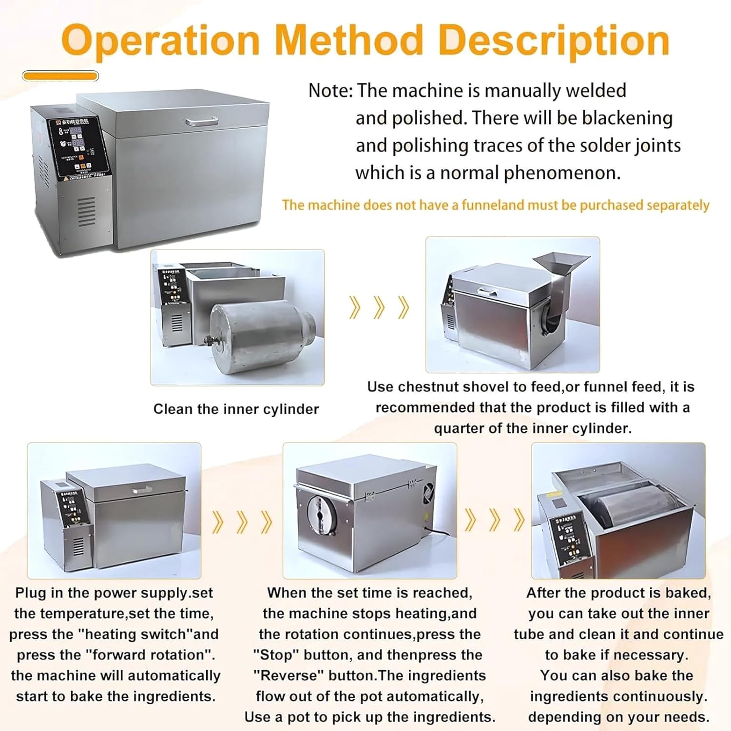 Commercial Coffee Roaster Machine, Electric Coffee Bean Roaster Machine, Nut Peanut Cashew Chestnuts Roasting Machine Electric Drum Coffee Roaster, Even Heating